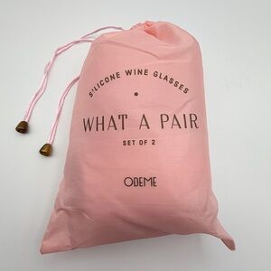 Odeme What A Pair Silicone Wine Glasses Set of 2 Stemless Portable Cups